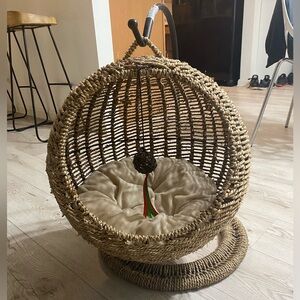 Rattan cat swing egg